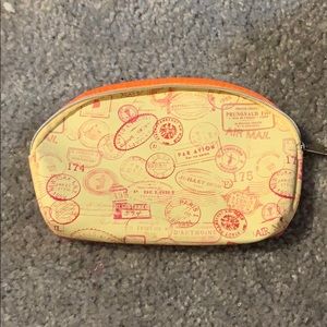 yellow and orange makeup bag